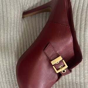 Red Leather Strap Heels